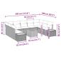 Preview: 10-teiliges Garten-Sofa-Set mit Kissen Grau Poly Rattan Akazie