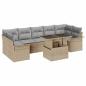 Preview: 8-Teiliges Garten Sofa Set mit Kissen Beiger Poly Rattan