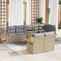 Preview: ARDEBO.de - 9-teiliges Garten Sofa Set mit Kissen Beige Poly Rattan