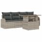 Preview: 5-teiliges Gartensofa-Set mit Kissen in Hellgrau Poly-Rattan