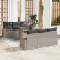 Preview: ARDEBO.de - 7-teiliges Garten-Sofa-Set mit Kissen Hellgrau Poly-Rattan