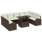 Preview: Gartensofa-set mit Speicher 10 pcs Braun und Creme Poly-Rattan