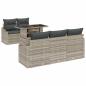 Preview: 6-teiliges Garten Sofa Set mit Kissen Hellgrau Poly Rattan