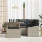 Preview: Gartensofa-set mit Kissen 5 pcs Hellgrau Poly-Rattan