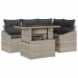 Preview: Gartensofa-set mit Kissen 5 pcs Hellgrau Poly-Rattan
