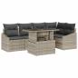 Preview: 6-teiliges Garten Sofa Set mit Kissen Hellgraues Poly Rattan