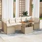 Preview: ARDEBO.de - 8-teiliges Garten Sofa Set mit Kissen Beige Poly Rattan Akazie