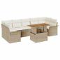 Preview: 8-teiliges Garten Sofa Set mit Kissen Beige Poly Rattan Akazie