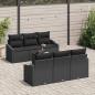 Preview: 7-teiliges Garten Sofa Set mit Kissen Schwarz Rattan