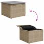 Preview: 6-teiliges Garten-Essgruppen-Set mit Kissen Beige Poly-Rattan