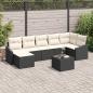 Preview: ARDEBO.de - 7-teiliges Garten Essset mit Kissen braunes Poly Rattan