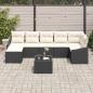 Preview: 7-teiliges Garten Essset mit Kissen braunes Poly Rattan