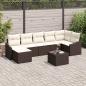 Preview: ARDEBO.de - 7-teiliges Garten Essgruppe mit Kissen Grau Poly Rattan