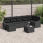 Preview: ARDEBO.de - Garten-Sofa-Set 8 Stk. Schwarz Poly-Rattan