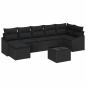 Preview: Garten-Sofa-Set 8 Stk. Schwarz Poly-Rattan