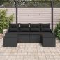 Preview: 6-teilige Garten-Essgruppe mit Kissen, schwarzes Poly-Rattan