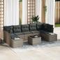 Preview: ARDEBO.de - 8-teiliges Garten-Sofa-Set mit Kissen Grau Poly-Rattan
