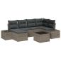 Preview: 6-teiliges Garten Sofa Set mit Kissen Schwarz Poly Rattan