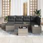 Preview: 6-teiliges Garten Sofa Set mit Kissen Schwarz Poly Rattan