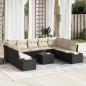 Preview: ARDEBO.de - 9-teiliges Garten-Sofa-Set mit Kissen in braunem Poly-Rattan