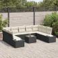 Preview: 9-teiliges Garten-Sofa-Set mit Kissen in braunem Poly-Rattan