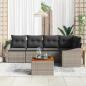 Preview: 6-teiliges Garten-Sofa-Set mit Kissen Grau Poly-Rattan Akazie
