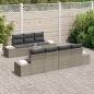 Preview: 8-teiliges Garten-Sofa-Set mit Kissen Grau Poly-Rattan Akazie