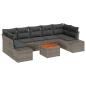 Preview: Garten Sofa Set 8-teilig Grau Rattan Garten Sofa Set Rechteckig