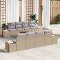 Preview: ARDEBO.de - 7-teiliges Garten Sofa Set mit Kissen Beige Poly Rattan Akazie