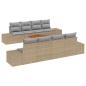 Preview: 7-teiliges Garten Sofa Set mit Kissen Beige Poly Rattan Akazie