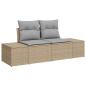 Preview: 7-teiliges Garten Sofa Set mit Kissen Beige Poly Rattan Akazie