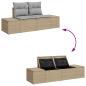 Preview: 7-teiliges Garten Sofa Set mit Kissen Beige Poly Rattan Akazie