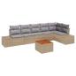 Preview: Gartensofa-set 7 stk. Beige und Hellgrau Poly-Rattan