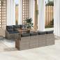 Preview: ARDEBO.de - 8-teiliges Garten Sofa Set mit Kissen Grau Poly Rattan