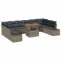 Preview: Garten-Sofa-Set 11 stk. Grau Poly Rattan