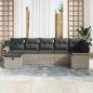 Preview: 7-teiliges Garten Sofa Set mit Kissen in Hellgrau Poly Rattan