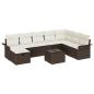 Preview: 9-teiliges Garten-Sofa-Set mit Kissen Braun Poly Rattan