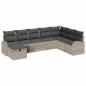 Preview: 8-teiliges Garten-Sofa-Set mit Kissen Hellgraues Poly-Rattan