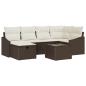 Preview: 7-teiliges Garten-Sofa-Set mit Kissen Braun Poly-Rattan
