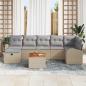 Preview: 8-teiliges Garten Sofa Set mit Kissen Beige Poly Rattan
