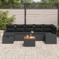 Preview: 8-teiliges Garten-Sofa-Set mit Kissen Schwarz Poly-Rattan