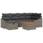 Preview: 7 Teile Garten Sofa Set mit Kissen Grau Poly Rattan