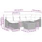 Preview: 7 Teile Garten Sofa Set mit Kissen Grau Poly Rattan
