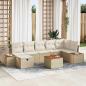 Preview: ARDEBO.de - 8-teiliges Garten-Sofa-Set mit Kissen Beige Poly Rattan