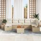 Preview: 8-teiliges Garten-Sofa-Set mit Kissen Beige Poly Rattan
