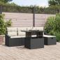 Preview: ARDEBO.de - 6-teiliges Garten Sofa Set mit Kissen - Schwarzes Poly Rattan