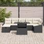 Preview: 8-teiliges Garten-Sofa-Set mit Kissen Schwarz Poly-Rattan