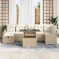Preview: 8-teiliges Garten Sofa Set mit Kissen Beige Poly Rattan