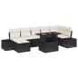 Preview: 8-teiliges Garten Sofa Set mit Kissen Schwarz Poly Rattan