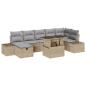 Preview: 8-teiliges Garten-Sofa-Set mit Kissen Beige Poly Rattan
